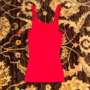 Red Zara Ribbed Tank